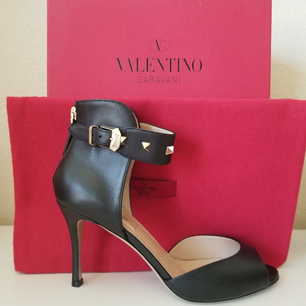 Valentino Rockstud Ankle Strap Heels